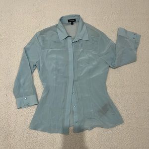Bebe sheer button down too